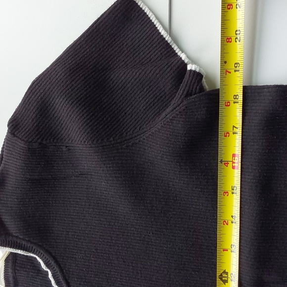 Worthington 2X crewneck pullover sweater black white edging stitch coquette girl - Picture 3 of 6